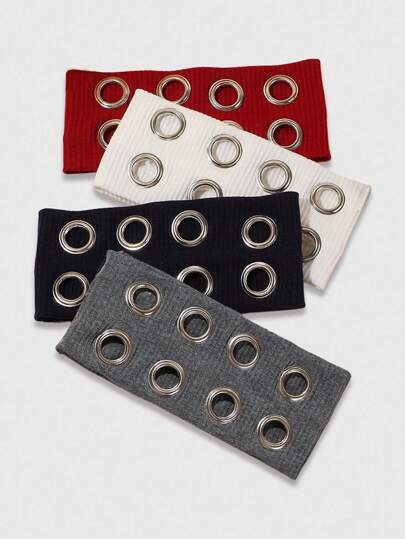 Grunge Punk 4pcs Y2K Punk Rock Hollow Perforated Wide Headbands, Suitable For Daily Life, Shopping, Music Festivals, Decorative Hair Accessories For Women