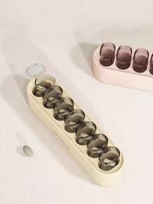 1/2 piezas Caja de medicina semanal de 7 días de plástico, separador de píldoras de gran capacidad con recordatorio, caja de empaque de medicamentos mini, caja de medicina portátil para viajes - Multicolor - Ver 11