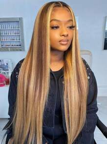 Straight V Part Human Hair Wig Upgrade Wig Piano Color Wigs Highlight Color - S4/27 - View 2