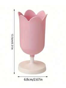 SHEIN 1Pc Tulip-Shaped Plastic Pen Holder - Desk Decoration Pen, Cosmetics And Stationery Pen Organizer Suitable For Student Study And Office Signature Pen Storage