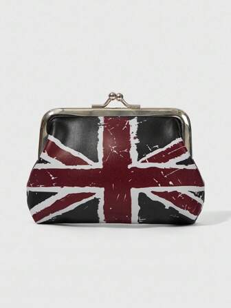 Grunge Punk Monedero de moda casual y versátil con estampado personalizado de bandera nacional