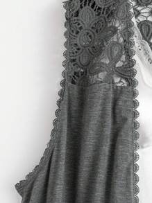 Rusticease Áo vest thời trang màu trơn không tay cỡ lớn, phù hợp cho mùa hè - Xám - Xem 5