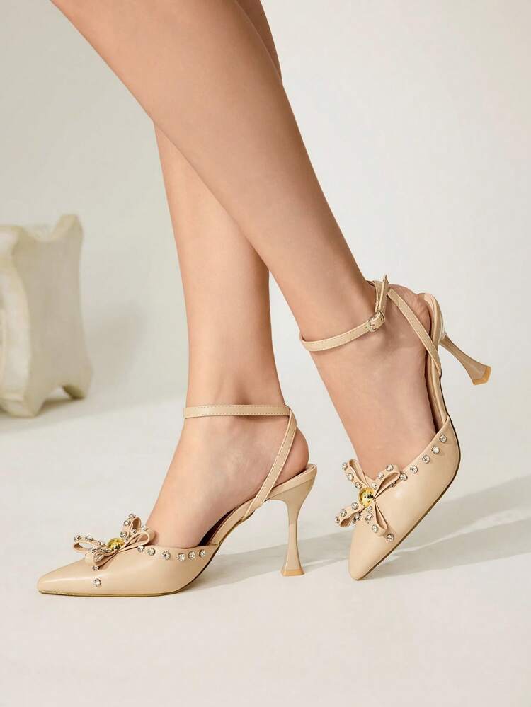 CUCCOO CHICEST Grey Pointed Toe Floral Elegant High Heel Pumps For Women