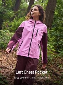 In My Nature Chaqueta cortavientos con capucha y bloques de color para mujer, chaquetas con capucha, chaquetas con bloques de color rosa y marrón, chaquetas con contraste de color, chaquetas casuales con cremallera frontal, chaquetas cortavientos para exteriores, chaquetas casuales para exteriores, chaquetas para senderismo, chaquetas casuales para mujer, chaquetas para correr, chaquetas para senderismo para mujer, chaquetas de activewear, abrigos de otoño e invierno, chaquetas abrigadas, chaquetas para senderismo al aire libre, chaquetas transpirables, chaquetas versátiles, chaquetas para senderismo al aire libre con bolsillos, chaquetas gruesas MANTENER CALIENTE, chaquetas de softshell, chaquetas impermeables, chaquetas de moda para mujer, impermeables, chaquetas repelentes al agua, chaquetas acolchadas - Rosa - Ver 8