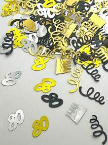 15g/Bag Black Gold Number Confetti Decorations 18/30/40/50/60th Happy Birthday Party Anniversary Tabletop Table Scatter Supplies - Multicolor - View 9