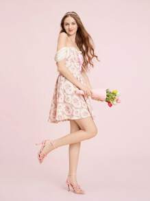 CUCCOO DOLLMOD Damen rosa PU dünne Riemen Schleife Knöchelriemen Schnalle modische niedliche Sandalen, geeignet für Sommeroutdoor, romantischer französischer Stil für Party, Nachmittagstee, Sandalen mit rundem Zehenbereich und hohem Absatz