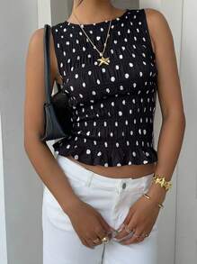 Siren Gaze 波点无袖露脐背心