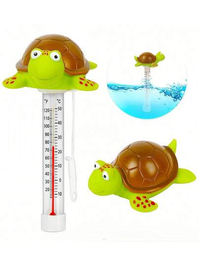 Termómetro flotante de tortuga de gran tamaño, fácil de leer la temperatura del agua para piscinas y spas al aire libre e interiores