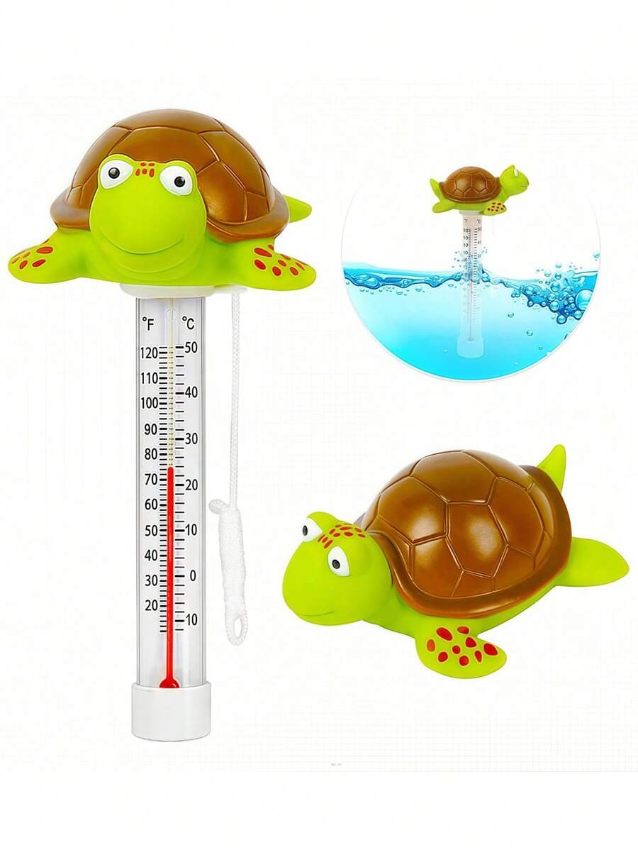 Termómetro flotante de tortuga de gran tamaño, fácil de leer la temperatura del agua para piscinas y spas al aire libre e interiores