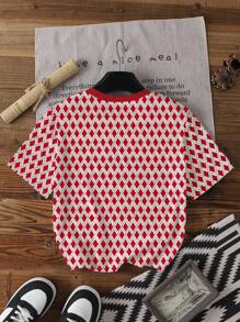 SHEIN Women's Full Print T-Shirt, Comfortable And Casual, Spring/Summer