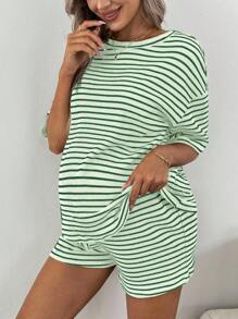 SHEIN 孕妇装两件套女士夏季套装女士套装夏季女式两件套服装 - 綠色 - 查看 6