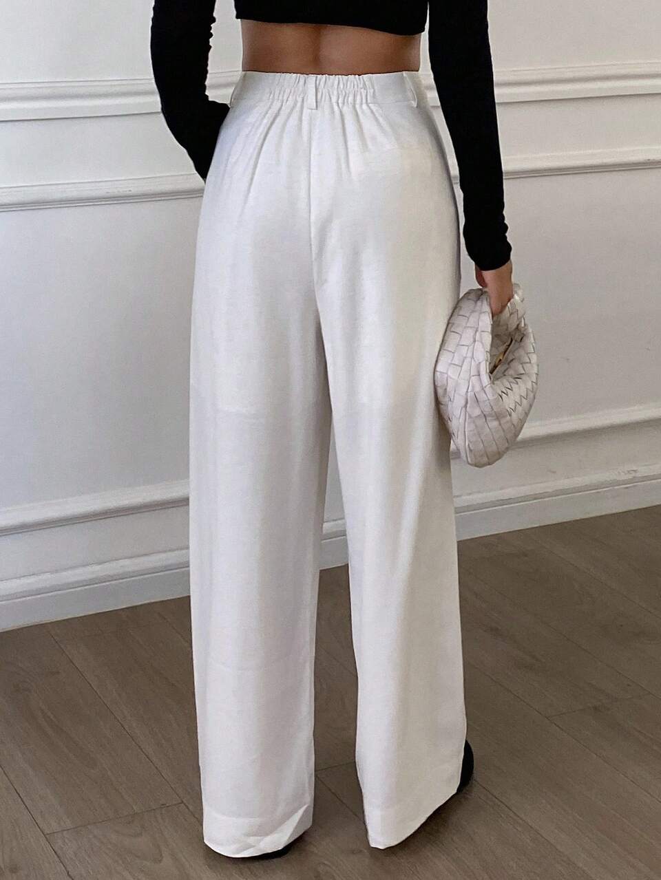 Women's Loose Linen Wide Leg Pants, Casual Trousers For Autumn