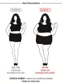 SHEIN CURVE+ Áo thun lễ hội âm nhạc cỡ lớn, Đầm tay ngắn cổ tròn màu trơn đơn giản và thoải mái cỡ lớn, thích hợp mặc vào mùa hè - Xám - Xem 4