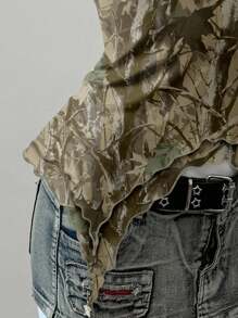 Attitoon 女式拼接树枝印花圆形连接时尚挂脖背心 - 彩色 - 查看 5