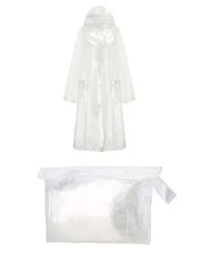 SHEIN 1 件透明连帽雨衣，适合学校、办公室、家居、旅行、返校用品