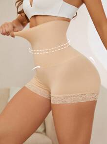 Women's High Waist Tummy Control Lace Spliced Shapewear Panties