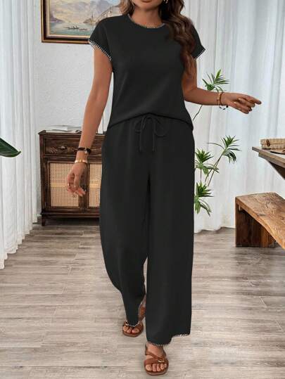 SHEIN LUNE 女士日常两件套服装