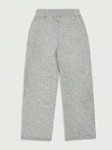 ROMWE MEN Prep Men's Casual Contrast Color Patchwork Letter Print Sweatpants - Multicolor - View 7