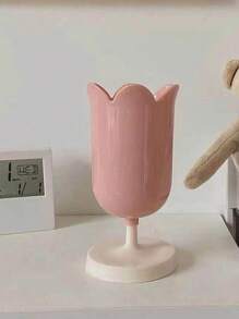 SHEIN Tulip Pen Holder Girl Heart Pen Holder Makeup Brush Storage Bucket Back To School