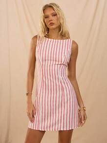 SHEIN Forever 21 Vestido estilo primavera y verano para mujer, ideal para ocasiones románticas, bailes de graduación, formales, cumpleaños, estilo casual de negocios, elegante, estilo occidental, salir, moda, casual, estilo y2k, club, oficina, cóctel, vintage, ajustado, rave, gracioso, elegante, estilo old money, ropa urbana, festival, vacaciones, conciertos de música country, trabajo, modesto, vacaciones de primavera, despedida de soltera, concierto, baddie, básico, a rayas, ajustado, línea A mini