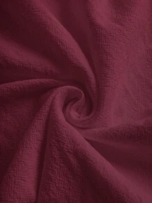 EMERY ROSE Plus Size Women Summer Casual Solid Color Short Sleeve Dress,Summer Dresses For Women,Dresses Casual - Burgundy - View 3