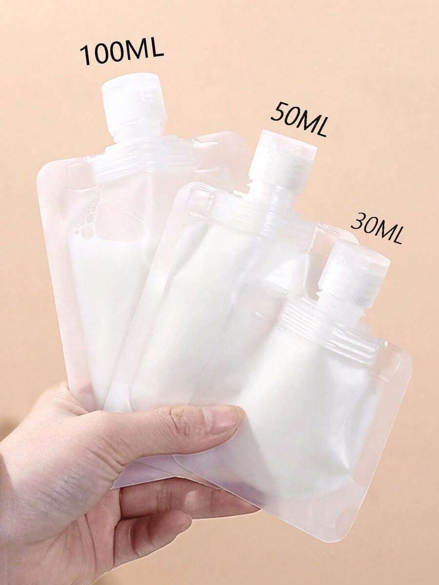 1 Pack Of 20pcs/15pcs/5pcs/1pc Travel Size Refill Bottles For Lotion, Body Wash, Shampoo. Portable Disposable-Use Cosmetic Containers For Travel - White - View 1