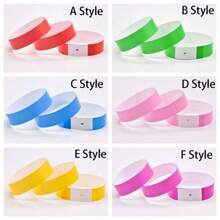 100pcs/Pack Disposable Waterproof Tear-Proof Identification Wristband, Guest Wristband For Events, Festivals, Exhibits, Concerts - Made Of Synthetic Paper, One-Time Use Wristbands,Christmas - Multicolor - View 2
