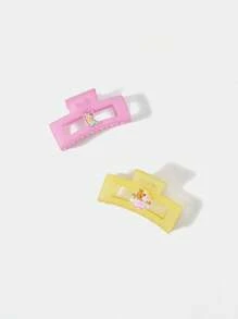 SCOOBY-DOO X SHEIN 2 pezzi Fermagli per capelli con stampa di cani, fermagli per capelli con motivo a cartoni animati carini per necessità quotidiane durante l'anno scolastico, strumenti per fissare i capelli durevoli e pratici, piccoli regali per la stagione del ritorno a scuola, regali per amici o familiari - Multicolore - Visualizzare 3