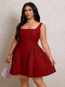 Lyrianda 女士浪漫露背蝴蝶结性感派对公主裙 - 酒紅色 - 查看 5