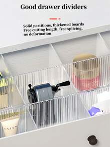 4 件可调节透明塑料抽屉隔板收纳盒，适用于化妆品内衣袜子家庭办公室整理秋季装饰卧室装饰 DIY 网格隔断柜收纳柜衣柜隔板 - 無色 - 查看 7