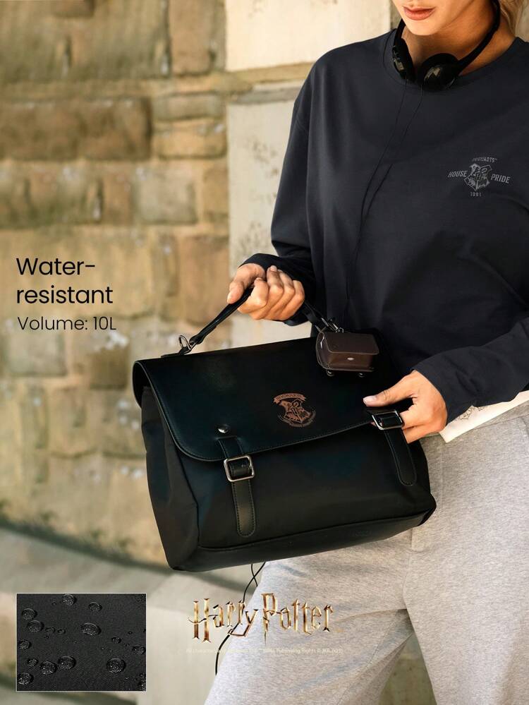 GLOWMODE X Harry Potter Water-Repellent Zipper Pocket Detachable Strap Logo Messenger Bag Gym Travel Daily Casual