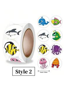 SHEIN 500 tờ/cuộn Nhãn dán động vật Phần thưởng cho giáo viên Chủ đề không gian Động vật dễ thương Quà tặng tiệc Vật dụng khuyến khích lớp học Nhãn dán trang trí vui nhộn Gói lớn Nhãn dính nhiều màu Giải thưởng cho học sinh Nghệ thuật sáng tạo Thủ công DIY - Nhiều màu - Xem 13