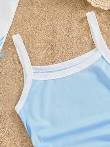 SHEIN 青少年女孩休闲时尚百搭简约撞色吊带背心