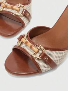 CUCCOO BIZCHIC Women's Fashionable Elegant Commuter High Heel Sandals For Christmas - Brown - View 5