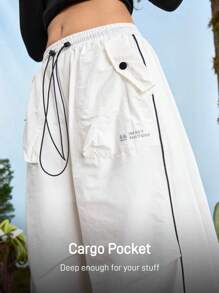 In My Nature Quần ống rộng ống rộng có dây rút cho nữ, quần dã ngoại rộng rãi, quần đi bộ đường dài, quần ống rộng, quần ống rộng cho nữ, quần mùa hè cho nữ, quần Capri ống rộng cho nữ, quần chạy bộ cho nữ, quần trắng, quần chạy bộ mùa hè thu đông Y2k cho nữ, quần gió cho nữ, quần Capri có túi cho nữ - trắng - Xem 2