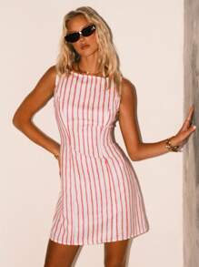 SHEIN Forever 21 Vestido estilo primavera y verano para mujer, ideal para ocasiones románticas, bailes de graduación, formales, cumpleaños, estilo casual de negocios, elegante, estilo occidental, salir, moda, casual, estilo y2k, club, oficina, cóctel, vintage, ajustado, rave, gracioso, elegante, estilo old money, ropa urbana, festival, vacaciones, conciertos de música country, trabajo, modesto, vacaciones de primavera, despedida de soltera, concierto, baddie, básico, a rayas, ajustado, línea A mini