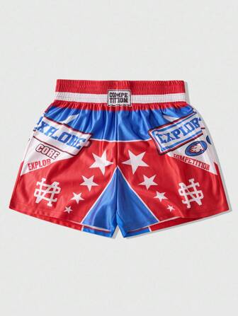 Street Life Pantalones cortos casuales de hombre con parches, uso diario de estilo deportivo americano de motocicleta