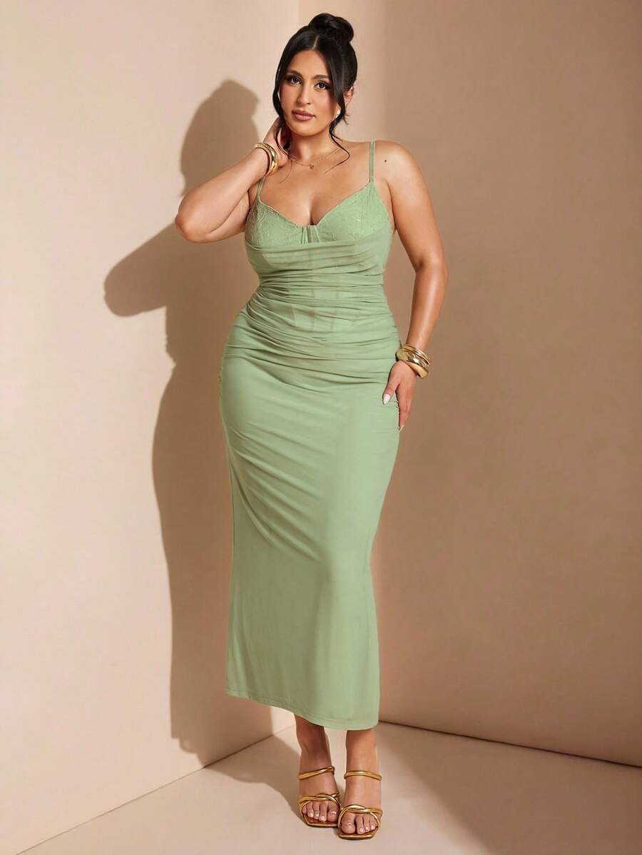 SHEIN BAE Nowa Plus Size Letnia Sukienka Camisole Slip, Elegancka Na Wakacje, Koncerty, Festiwale Muzyczne