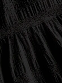 SHEIN MOD Váy nữ màu đen trơn đơn giản tối giản, thích hợp cho mùa xuân, hè, thu - màu đen - Xem 4