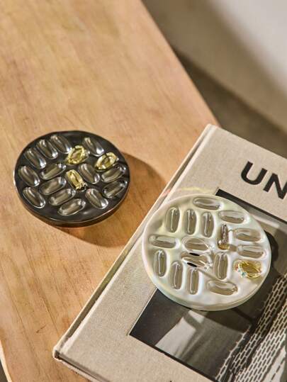 Cirelle 1Pc Luxury High-End Jewelry Storage Tray Organizer Box, Elegant Velvet Finish, Modern Minimalist Design For Rings, Earrings & Accessories, Decorative Display For Living Room, Entryway, Bedroom, Dresser, Perfect Gift For Women And Girl