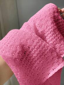 Comfortcana Áo dài tay rộng vai trễ vai mỏng cỡ lớn cho nữ - Màu Hồng Tươi - Xem 6