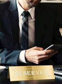 1pc/2Pcs/5Pcs/12Pcs/26Pcs Reserved Table Signs, Acrylic Guest Reservation Table Tents Sign, Waterproof Gold Double-Sided Reserved Seat Signs, Reserve Signs For Wedding Birthday Party Restaurants Meeting Best Gifts,Wedding Decor,Home Decor ,Room Decor Party Favors Bride Graduation Birthday Decorations Party Decorations Bachelorette Back To School Christmas Decorations Living Room Decor Halloween Decor