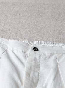 Franclia 2pcs/Set Casual Cotton Linen Vest And Pants Suit All White A E - White - View 5