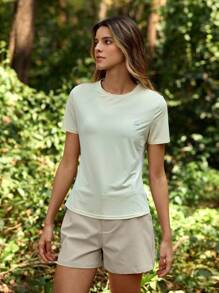 In My Nature Women's Solid Color Button Casual Versatile Daily Outdoor Shorts - Light Grey - View 10