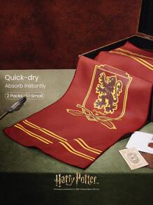 GLOWMODE Toalla de gimnasio de secado rápido y enfriamiento con desodorante, diseño de la casa de Hogwarts de Harry Potter, para gimnasio, estudio, entrenamiento y actividades diarias - Rojo - Ver 1