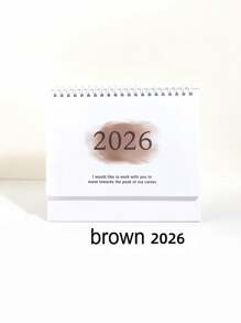 SHEIN Retro English Calendar – 1Pc Vertical Flip Design With Metal Ring Binding, Minimalist Monthly Planner For Home, Office - Multicolor - View 10