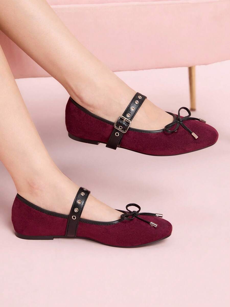 CUCCOO DOLLMOD Women's Fashion Burgundy Flat Loafers - Burgundy - View 1