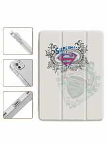 SUPERMAN X SHEIN Fashionable & Cute Logo Pattern Pad Case - Multicolor - View 7