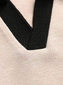 Manfinity CityGents Camiseta de manga corta de punto de color contrastante para hombres, verano