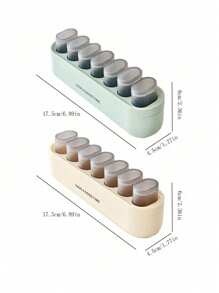 1/2 piezas Caja de medicina semanal de 7 días de plástico, separador de píldoras de gran capacidad con recordatorio, caja de empaque de medicamentos mini, caja de medicina portátil para viajes - Multicolor - Ver 10